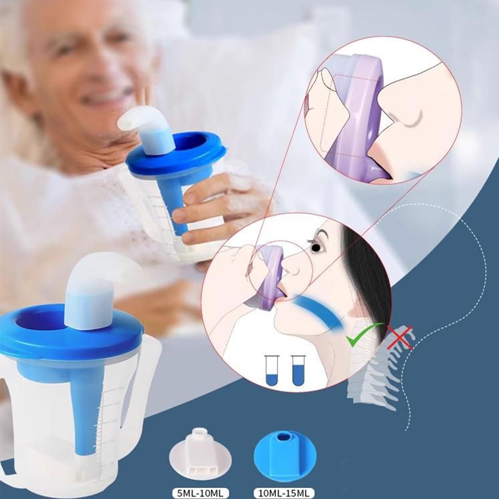 Gobelet Dysphagie Régulateur - Aide À La Déglutition Pour Adultes, Tasse Médicale Anti-Fausse Route Avec Paille, Distributeur Liquide Anti-Éclaboussures Portable Débit Lent Soins Personnes Âgées