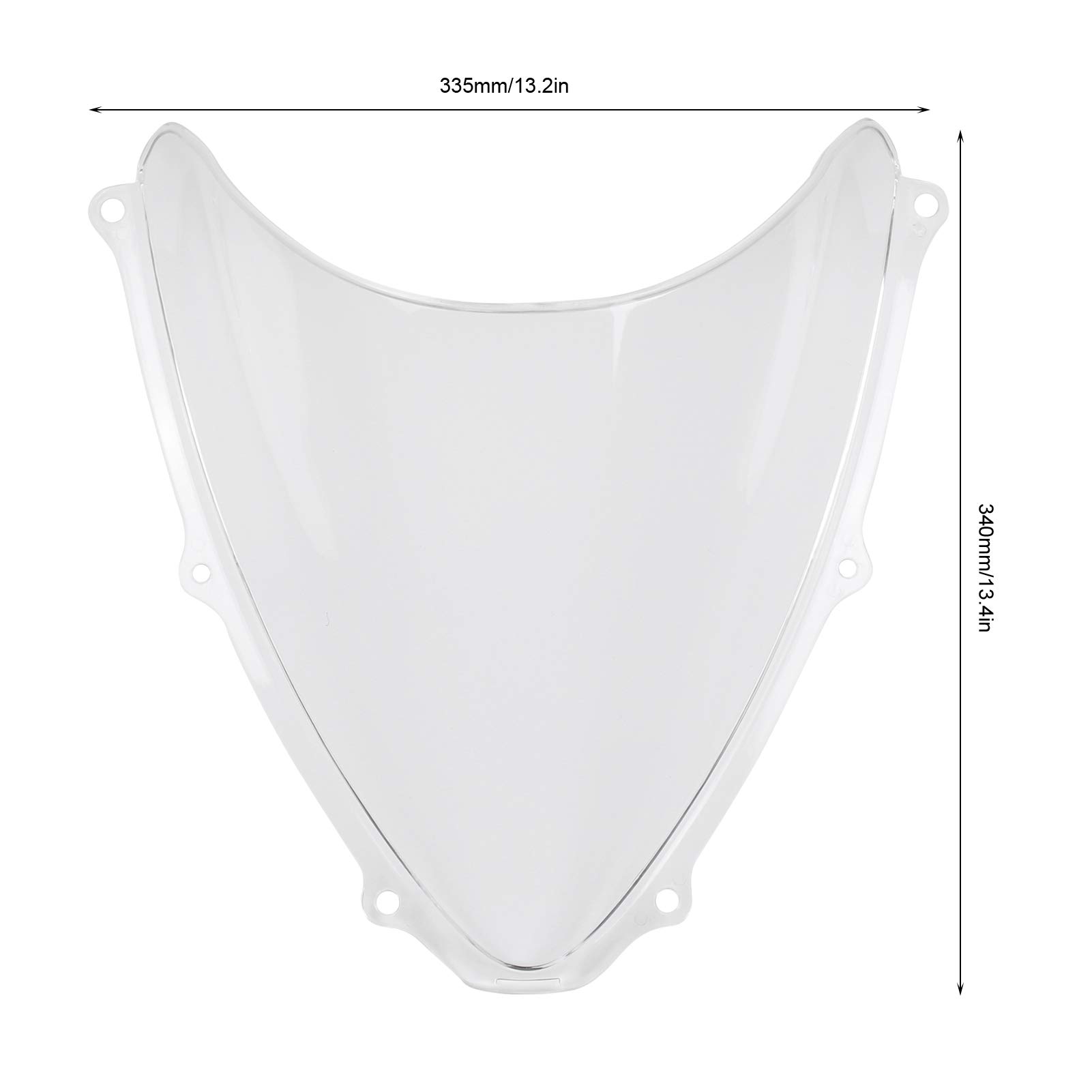 RiToEasysports Parabrezza per Moto PC Parabrezza per X 340 Mm Deflettore d'aria Riduce il Rumore della Polvere del Facile da Installare per Motociclisti GSXR 600 750 K6 2006 2007 (chiaro)