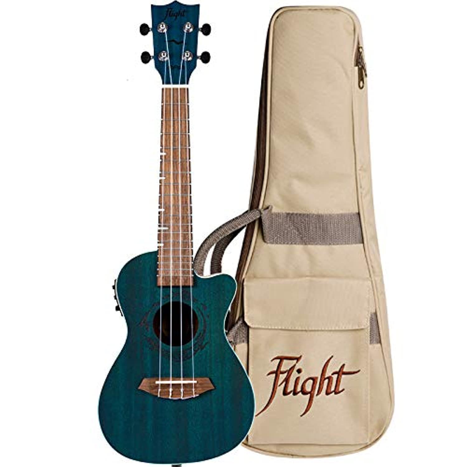 DUC380 Electro Concert Ukulele - Topaz Flight Ukeleles