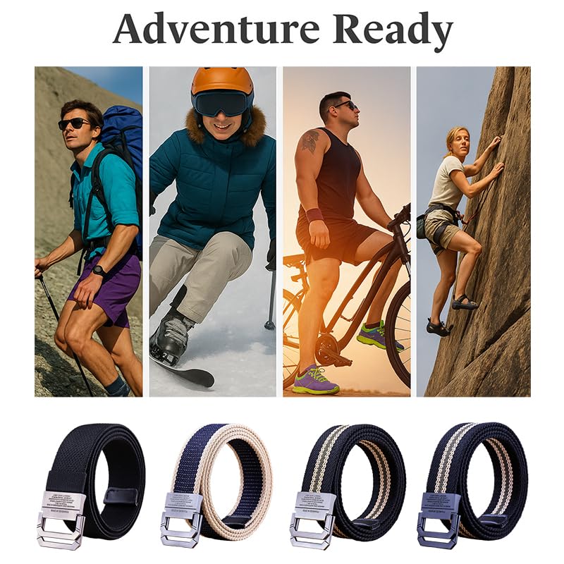 Web Belt Adjustable Web Belt with Metal Buckle for Casual, Work, Outdoor Use3