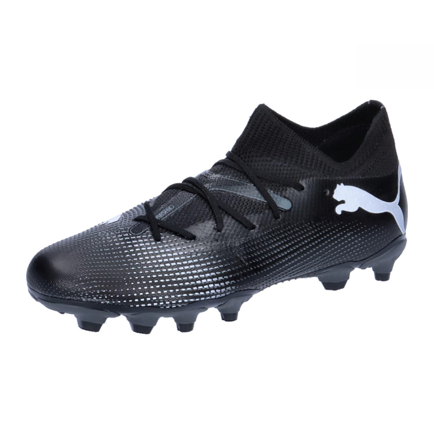 Puma Unisex Youth Future 7 Match Fg/Ag Jr Soccer Shoes, Puma Black-Puma White, 5.5 UK