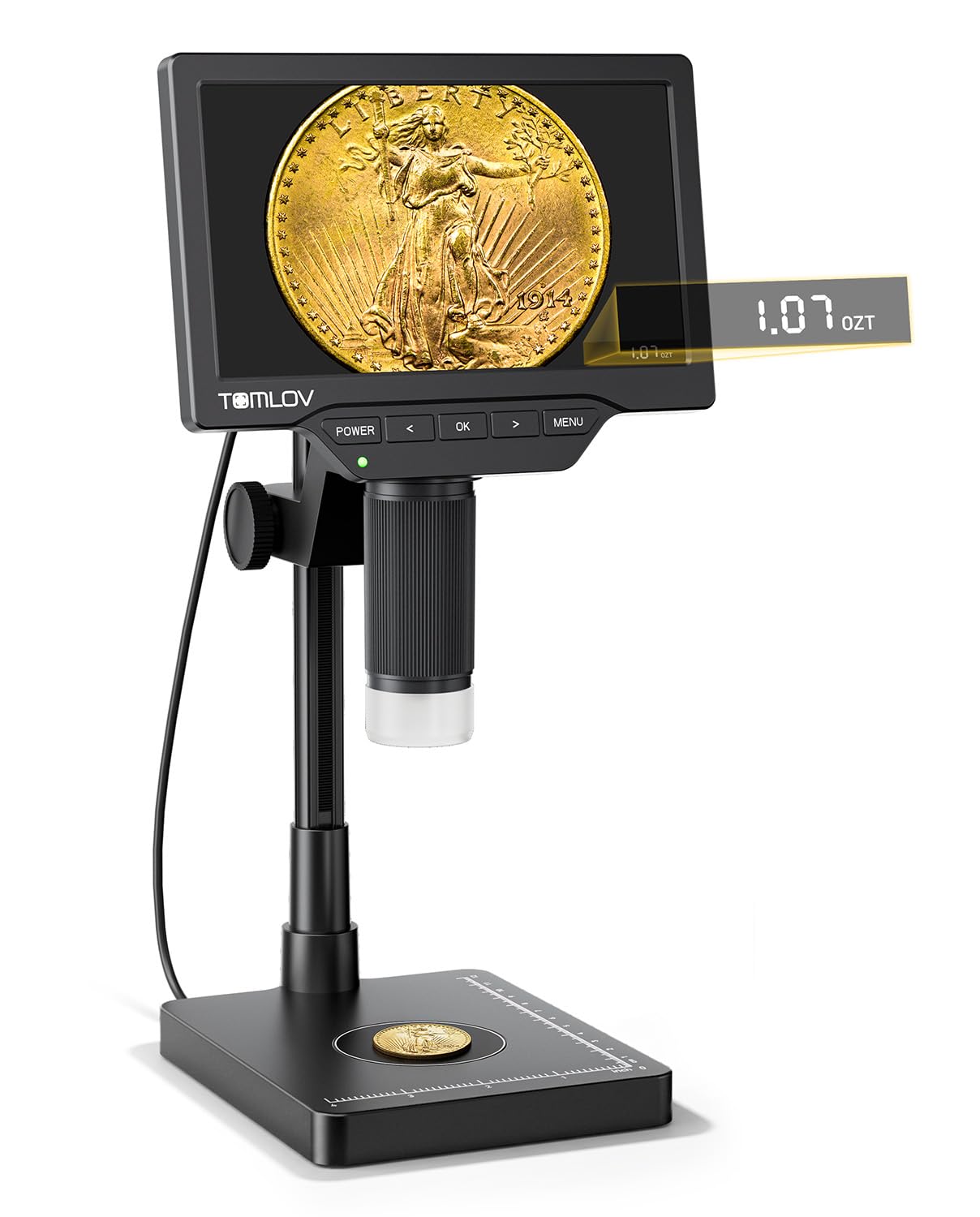TOMLOV DM4W Microscope & Scale - Weigh Coins! -10
