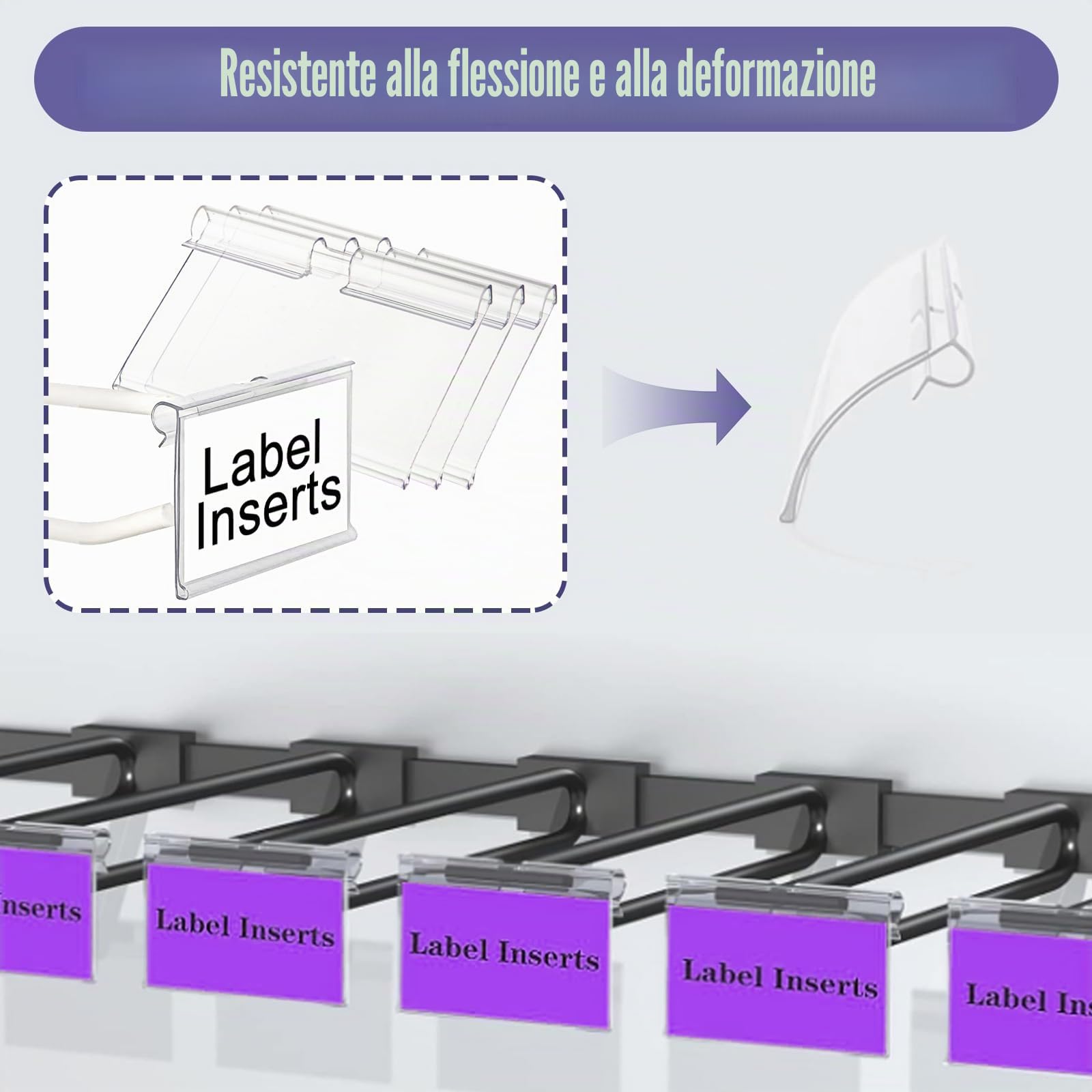STARVAST 150 PZ Porta Etichette Trasparenti, Supporto Display Prezzo in Plastica, Supporto per Etichette Prezzo per Ripiani Negozio Panetteria Supermercato (6 x 4.2CM)