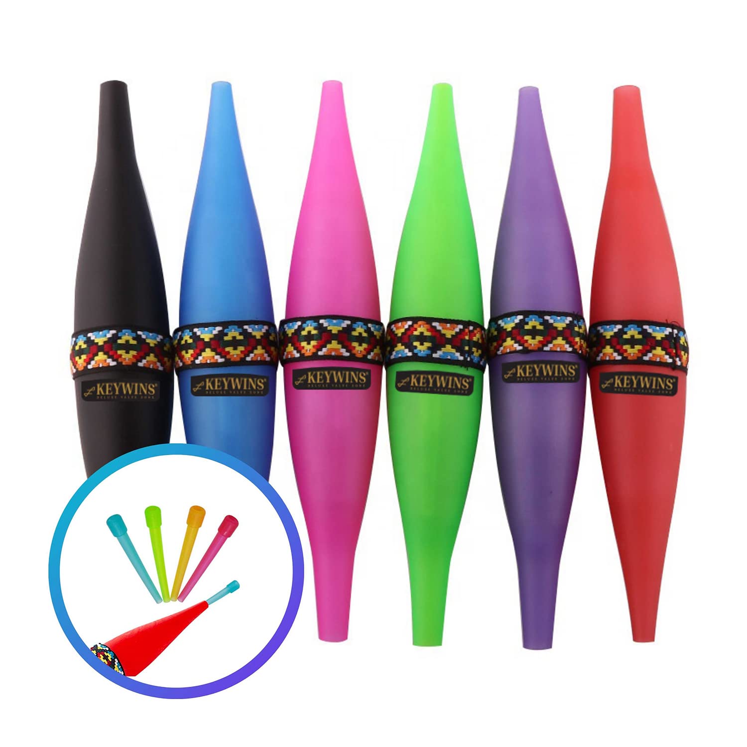 Keywins® 1Pack Hookah Iced/Freezed Hose Tip with 5 pcs. Plastic Mouth Tip and 1 Gel Bottle Inside, Shisha Smoke Chiller, Sheesha Traditional Smoking, Multicolor