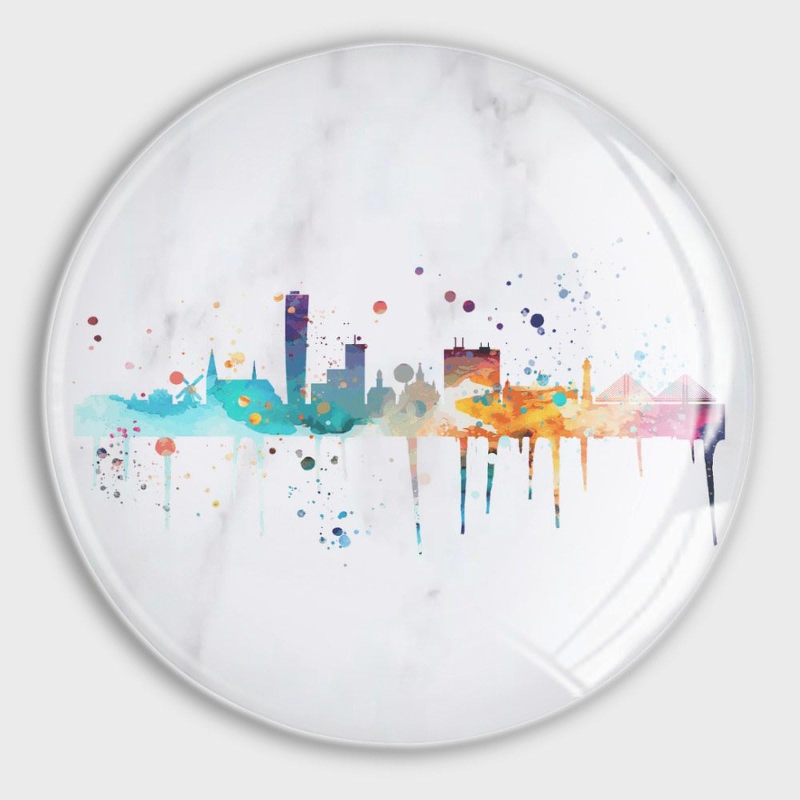 Sweden Malmo Watercolor Skyline Magnets Refrigerator Glass Cute Magnets Malmo Cityscape Magnets for Fridge Strong Magnets for Whiteboard Office Cabinets Kitchen School
