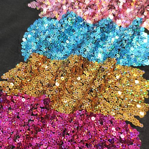 Image of PESION Womens Short Sleeve T-Shirt Sequined Tops O-Neck Funny Graphic Tees Blouse