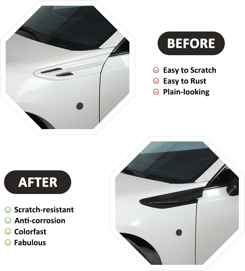 ABS Chrome Side Fender Air Vent Outlet Cover Trim For Subaru BRZ Toyota 86 2013-2021 Accessories Set of 2pcs (Carbon Fiber)