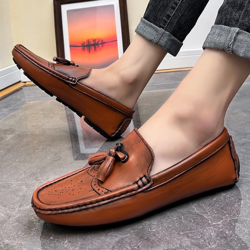 Mens Party Loafers Shoes Faux Leather Party Wedding Round Toe Solid Color Prom Wedding Non Slip Anti-Slip Casual Slip On2