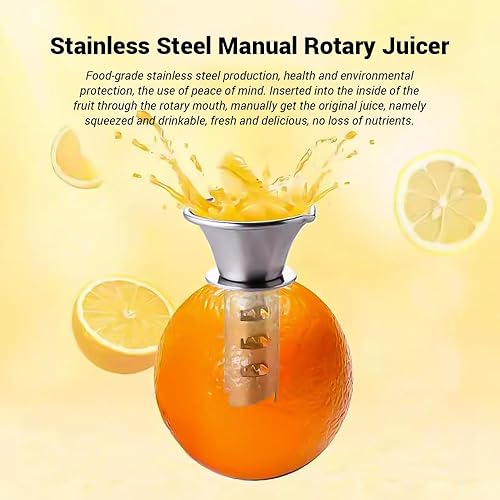 Miniatura 9 de Exprimidor manual de limón, acero inoxidable 304, mini exprimidor portátil grueso de color naranja para herramientas de cocina del hogar, fácil de