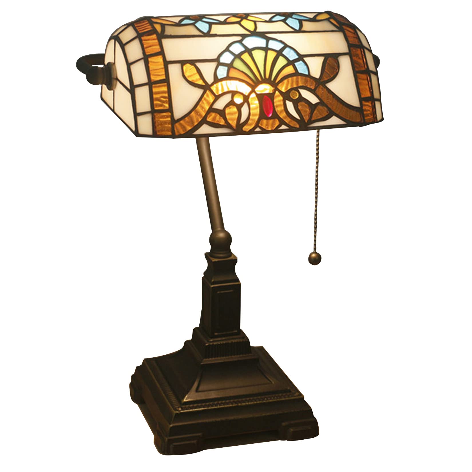 Lampy podłogowe/stołowe lampa bankierów vintage witrażowy stół śródziemnomorskie lampki nocne do czytania sypialnia kawiarnia bar (śródziemnomorski A)
