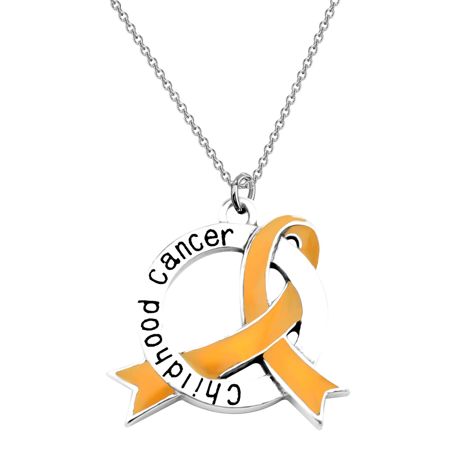 CENWA Childhood Cancer Awareness Ribbon Clip-on Charm/Necklace Childhood Cancer Support Jewelry