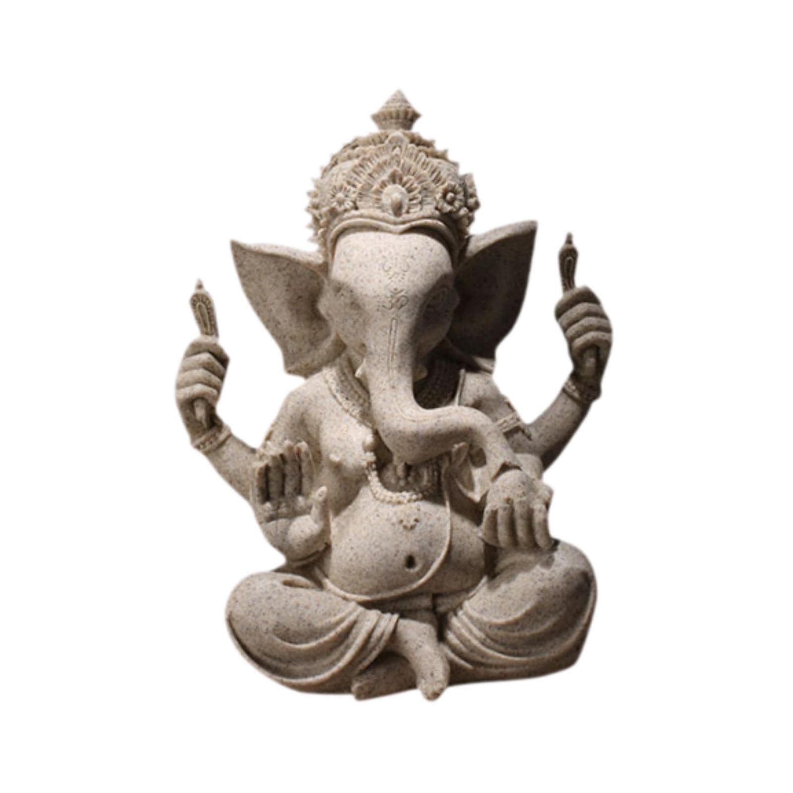 TWISAXC Elephant Buddha Statue Figurine Garden Artwork Handcrafted Resin Decor For Patio Resin Buddha Statue Handpainted Carved, S