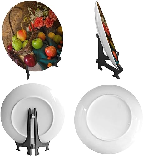 Miniatura 2 de Still Life - Plato decorativo de cerámica con peras de uva en cesta de frutas, con soporte decorativo, para mesa de comedor, mesa, fiesta, cocina,