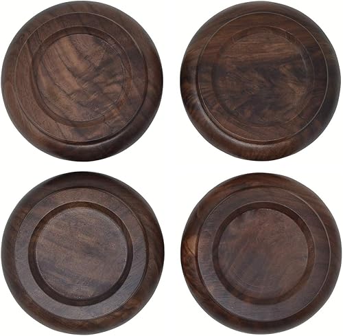 Miniatura 6 de Copas verticales para piano de madera de nogal negro, 4 almohadillas de fieltro antideslizantes a prueba de humedad y ruido para protectores de