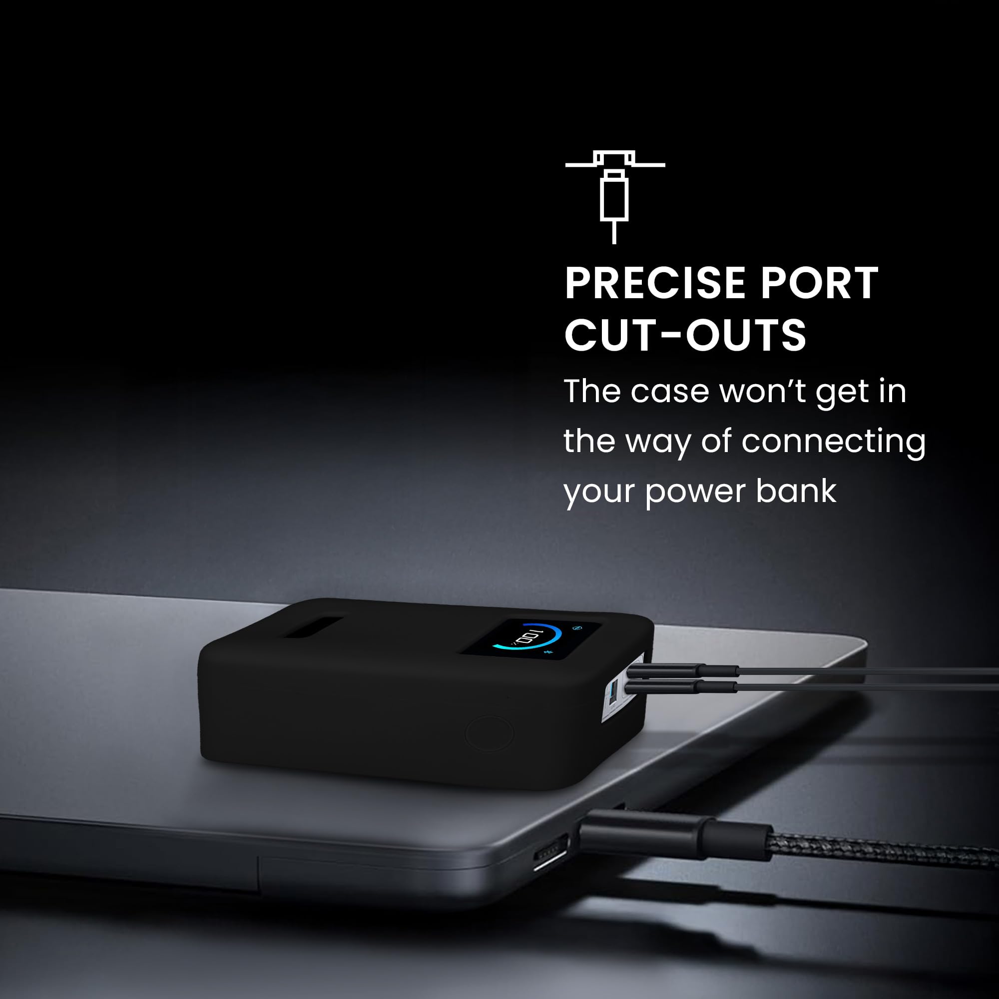 kwmobile Pokrowiec z silikonu na Anker Prime Power Bank 26250mAh 300W - etui na powerbank do stosowania w podróży - torba na powerbank - czarny