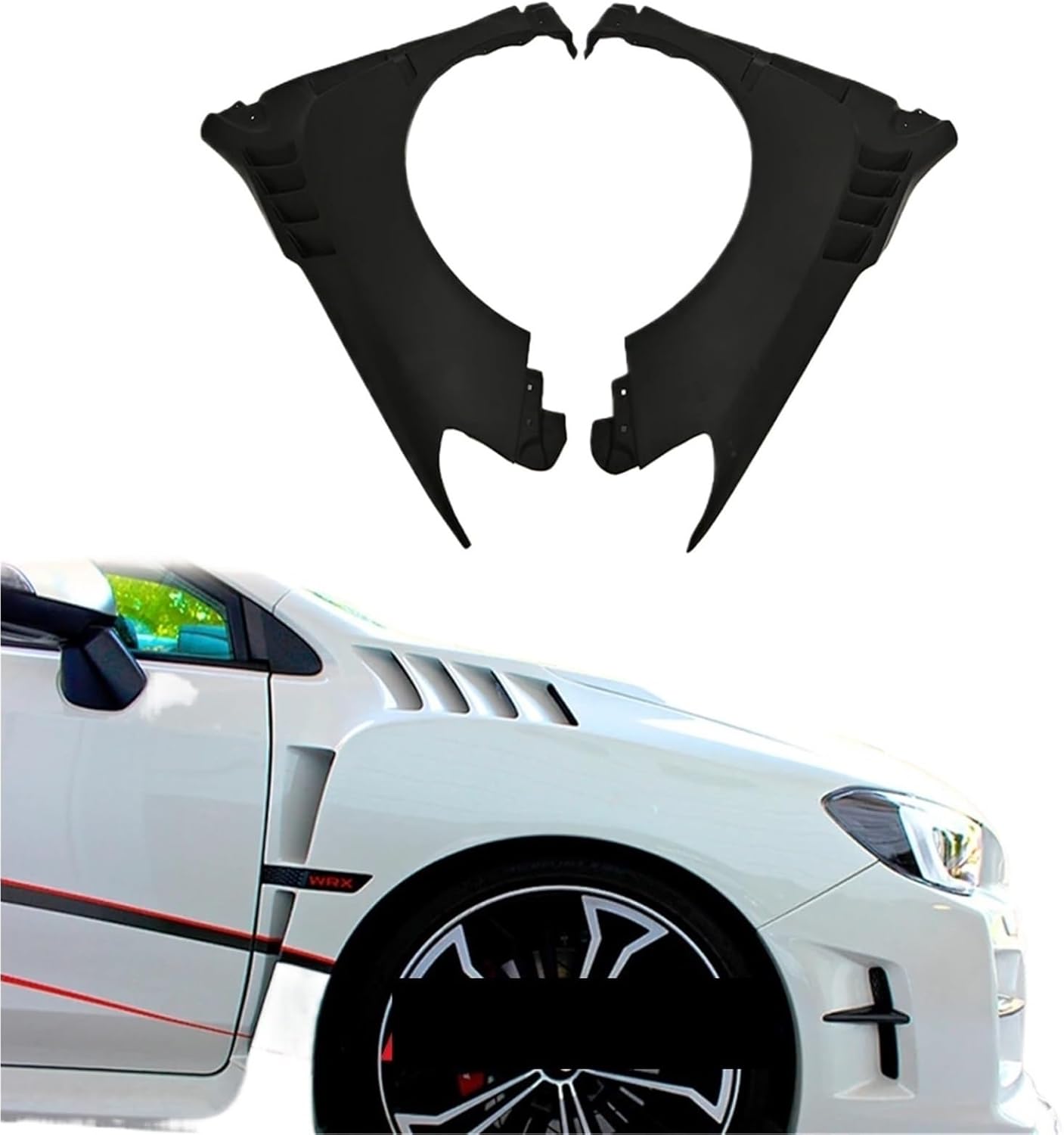 FRP Unpaint Front Bumper Fend Pair Compatible for Subaru Impreza 14-18 VA WRX STI
