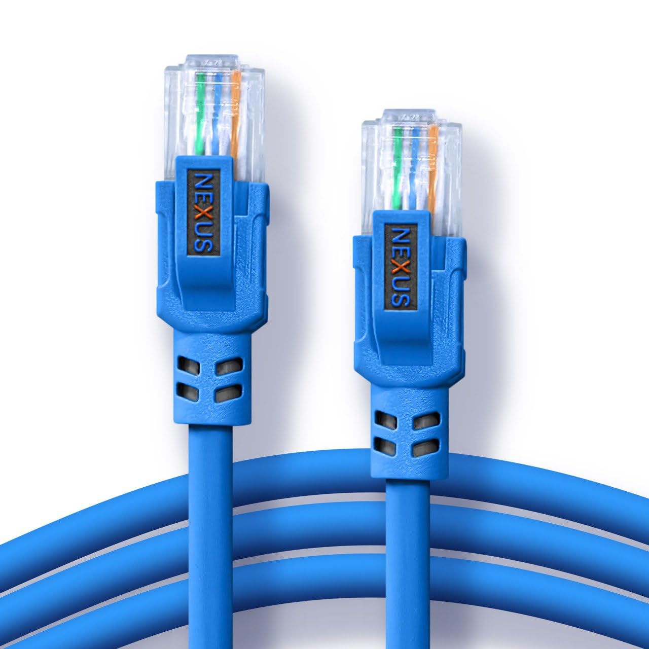 NEXUS CAT6A UTP (2M) FULL COPPER (not CCA) 23Awg Network Cable Ethernet Cable High-Speed 10Gbps 500MHz RJ45 Ethernet Cable Compatible with Ethernet Switches PS5 PC Router TV Xbox (2m)