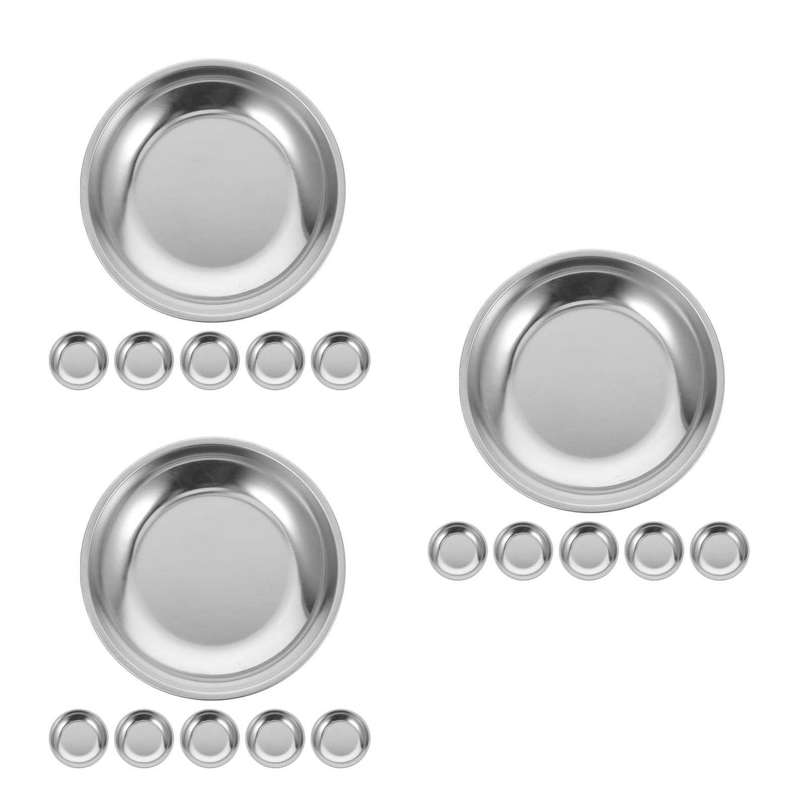 LUOZZY 18pcs Stainless Steel 201 Teabag Coaster Trays Drip-Proof 10.5cm Flat Bottom Kitchen Accessories