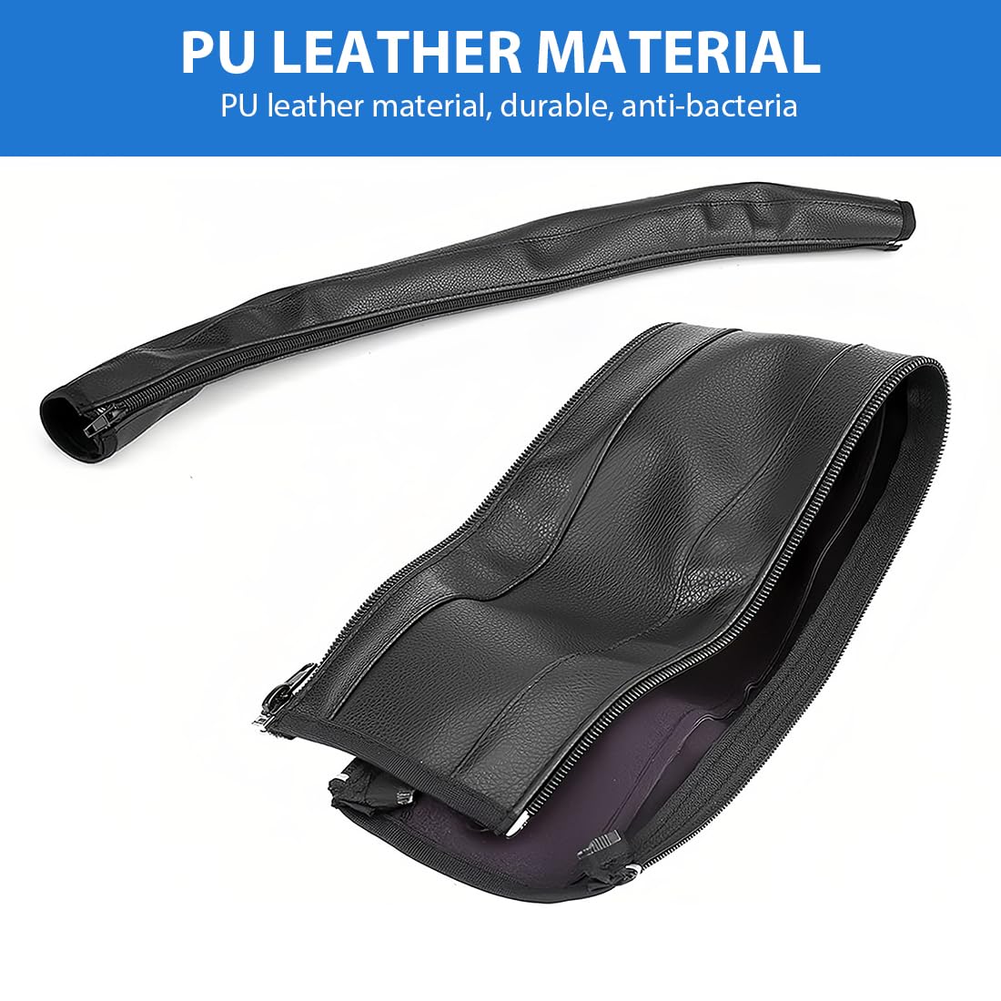 BLPRKOT Pack of 2 Pushchair Handle Covers, Baby Pram Handle Cover, Baby Pram Handle PU Leather Protective Cover - Image 4