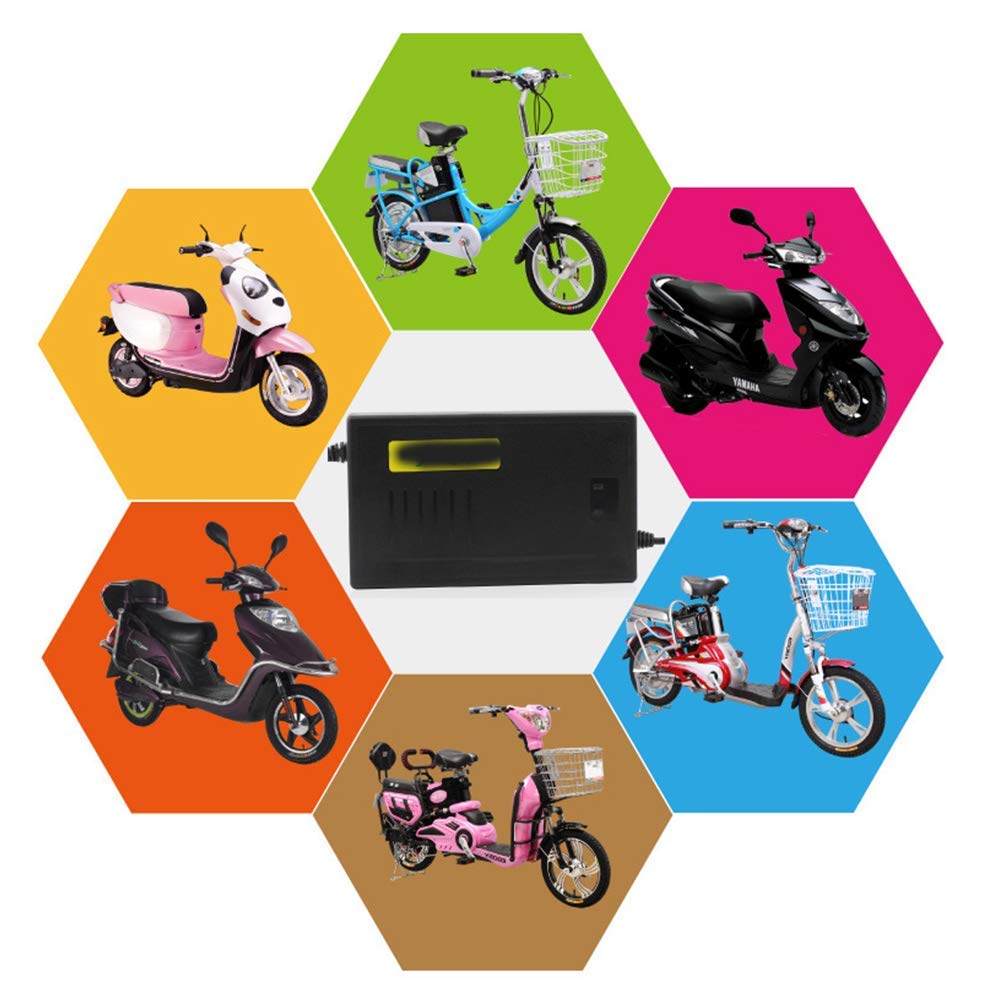 Cargador de Scooter eléctrico, Adaptador de batería de Plomo 72V 20AH, protección de Control de Temperatura de Apagado Inteligente, Ventilador de bajo Ruido Que Ahorra energía, 2