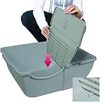 Omega Paw Self Cleaning Cat Litter Box, Roll 'N Clean Litter Box, Large Size for Large Cats and Multiple Cat Households, Brown Color, Model RA20