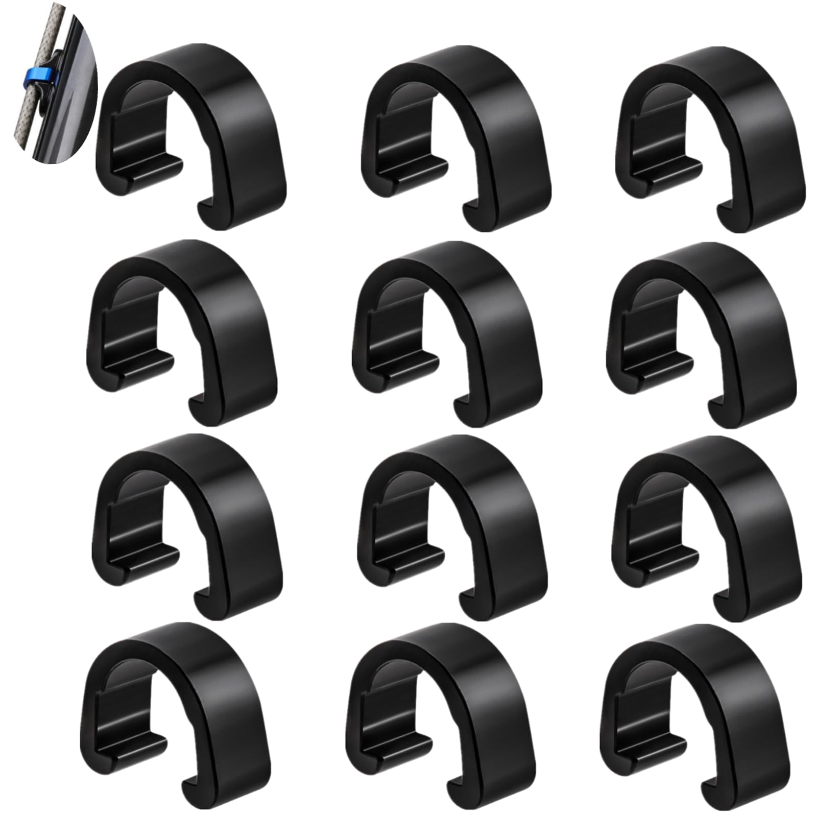 Tsuchbis 12 Pcs Bicycle Cable Clamps C-Clips Aluminum Alloy Housing Hose Guide Brake Derailleur Shifter for MTB Bike Road Bicycle