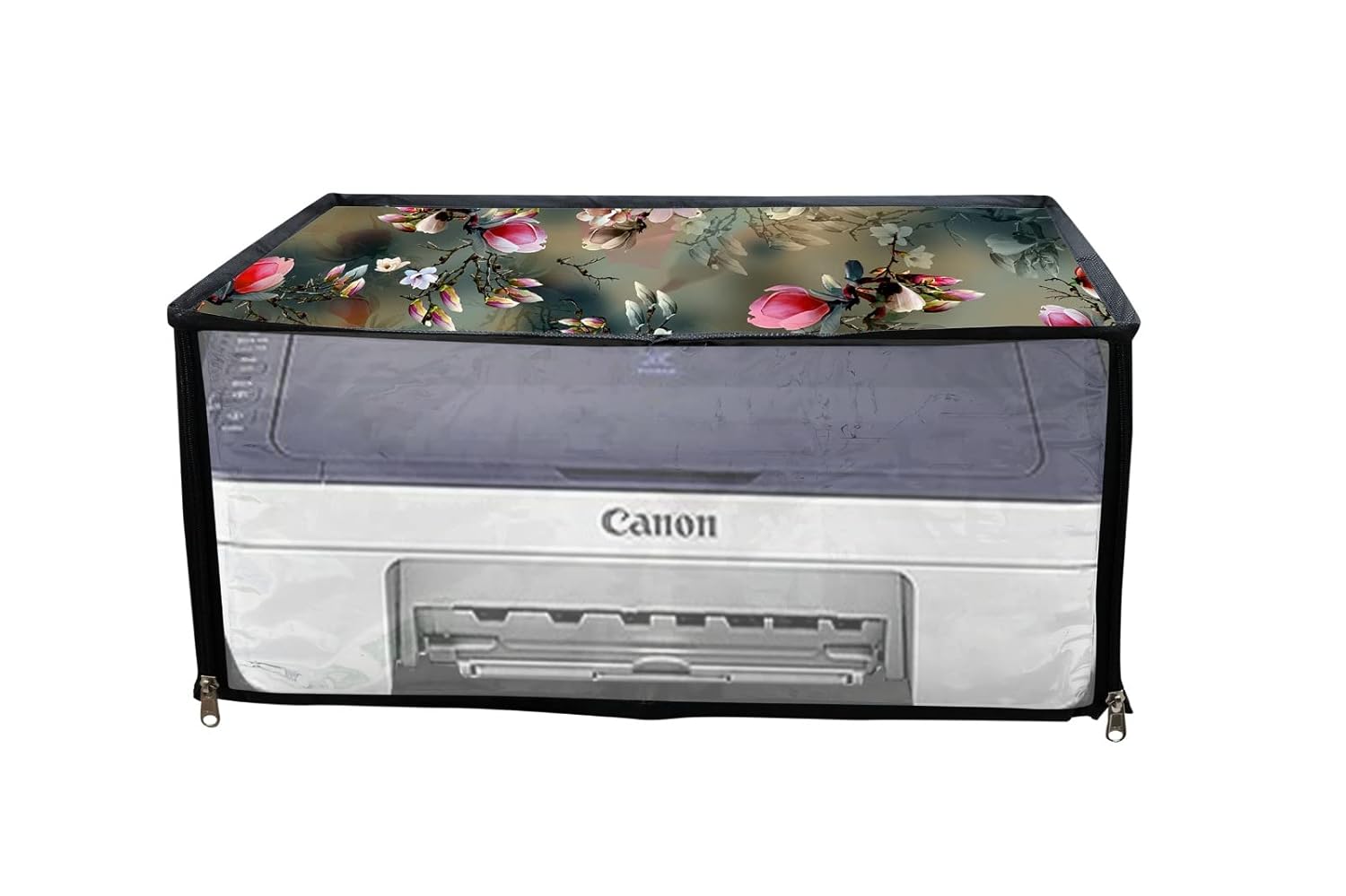 HomeStore-YEP Printer Cover Compatible for Canon Pixma MG2577s All-in-One Inkjet Colour Printer with Zipper for Dust Protection Green Flower