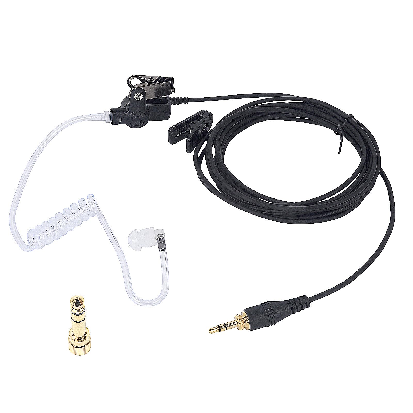 IFB Ear Piece 3.5mm Broadcasting Headset Anchor Broadcaster in Ear Monitor Earpiece Used On Stage Camera for iPhone Android Telex Lecstronics Clear-Com Comrex (Black,1/4" Connector)