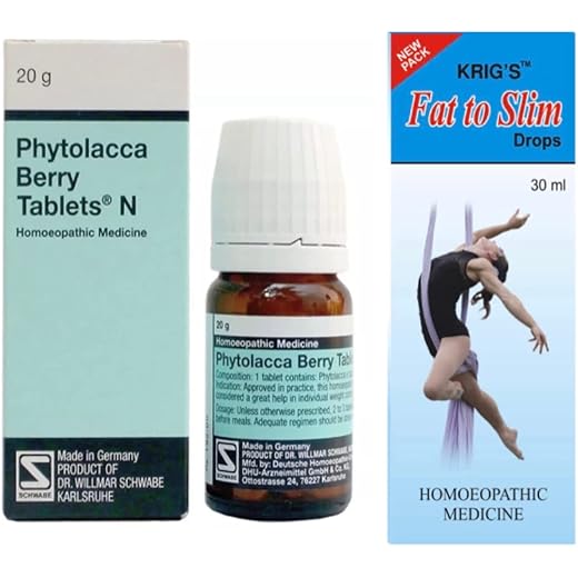 Phytolacca Berry Tablets 20g & Fat To Slim Drops Combo
