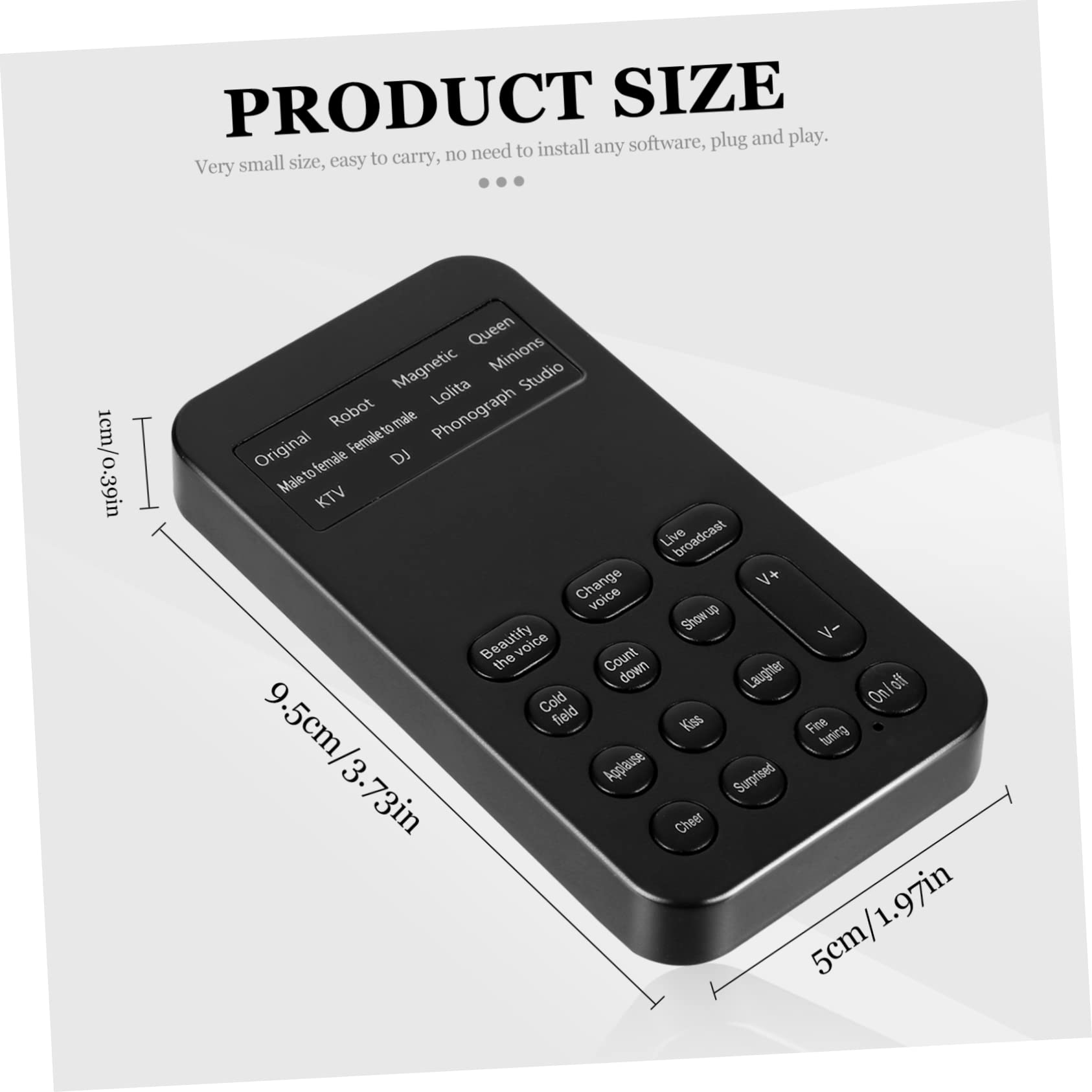 VILLCASE Mini Voice Sound Card Voice Beautifier Changer for Phone and Computer Sound Effects for Live Streaming Gaming and Video Calls