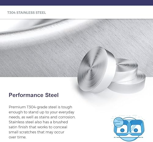 Miniatura 6 de Fregadero de cocina de acero inoxidable de montaje inferior de 27 pulgadas de largo x 18 pulgadas de ancho, fregadero de acero inoxidable empotrado,