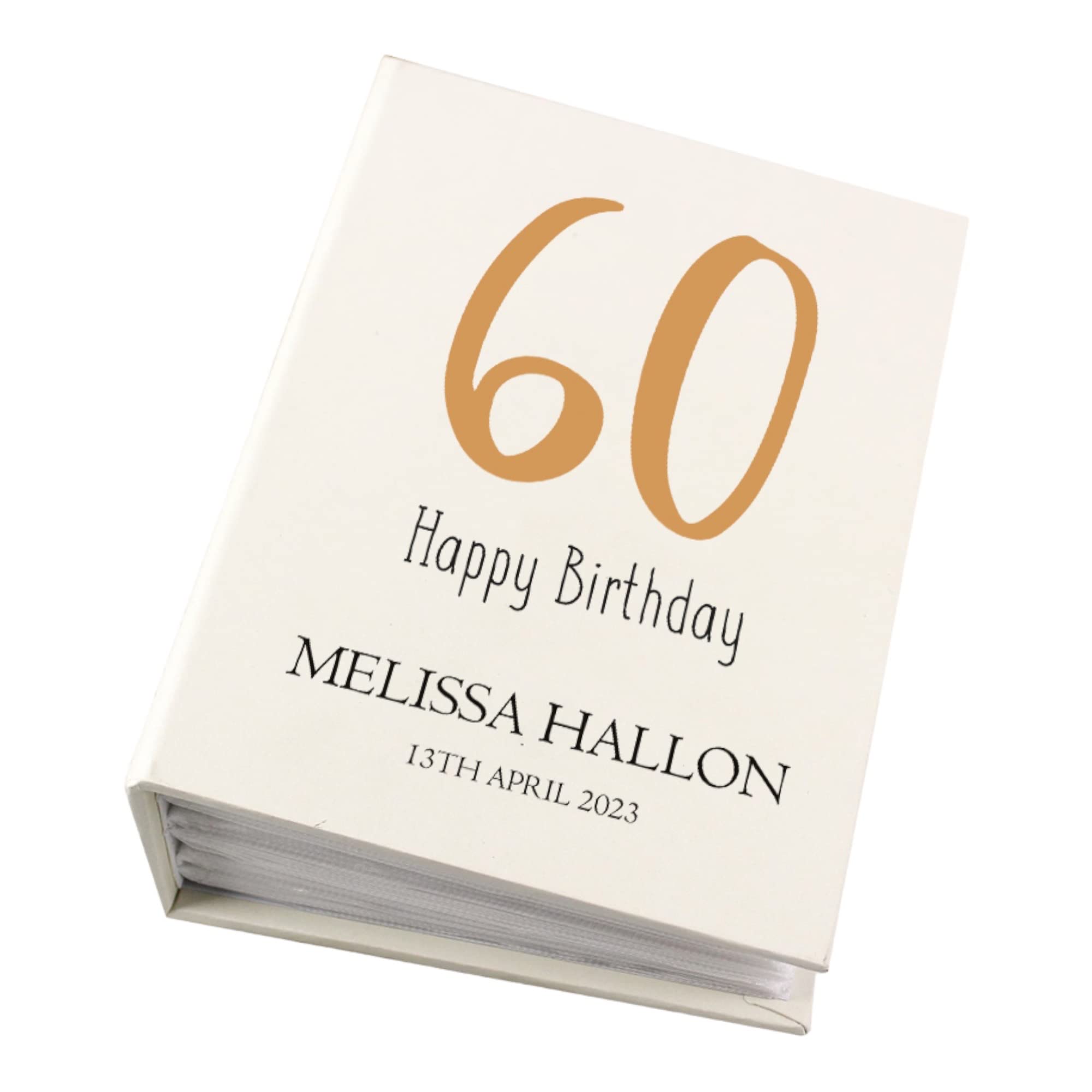 Personalised 60th Birthday Photo Album With Sleeves 100 x 6x4 Capacity