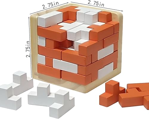 Miniatura 7 de Ahyuan - Rompecabezas de madera en forma de T, rompecabezas de lógica, juguete educativo para niños y adultos (negro y natural)