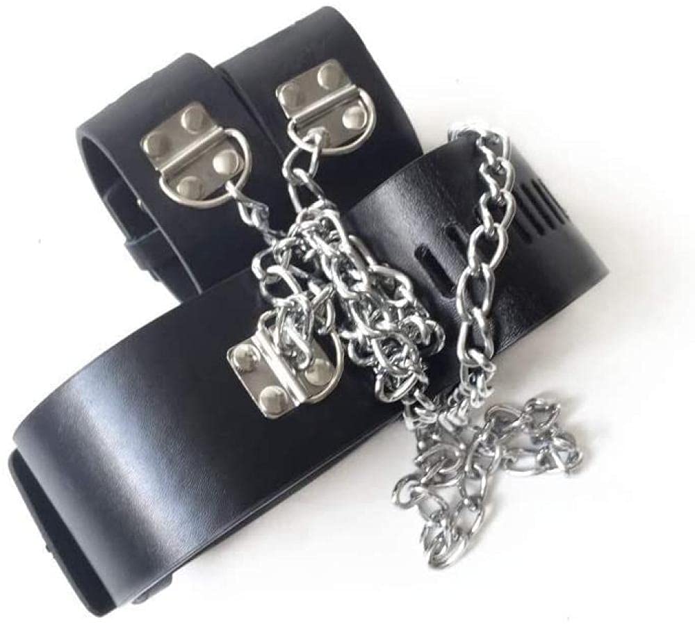 Ensemble de bandages Sm, manchettes de cheville et de main, menottes de liaison en cuir fétiche, manchettes de cheville, Bondage, jouets sexuels pour adultes pour Couples(Black)