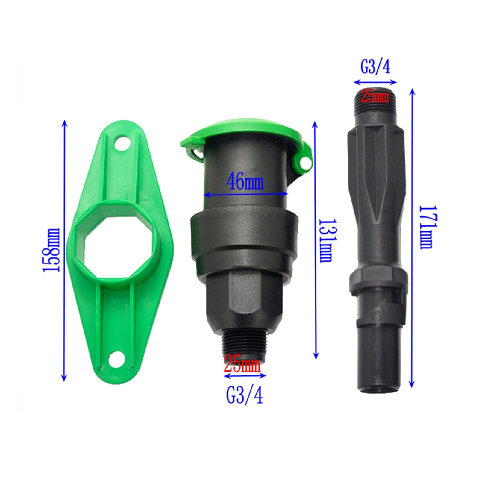 Giardino all'aperto 1 Set G3 / 4 "raccordi rapidi for Tubi di irrigazione for valvola Acqua Raccordi per irrigazione