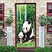 MKNCILN 3D winylowa naklejka na drzwi olbrzymi panda w zielonym lesie samoprzylepne usuwalne wodoodporne naklejki na drzwi wystrój dzieci drzwi DIY naklejki ścienne sztuka tapeta do domu sypialni łazienki dekoracyjna 30,3 x 198,7