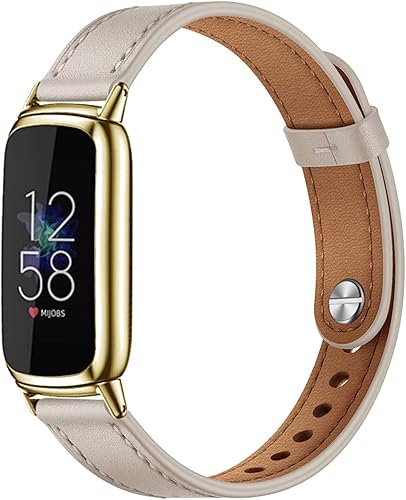 Correa de reloj compatible con Fitbit Luxe, elegante correa de cuero delgada, suave repuesto para Fitbit Luxe Fitness and Wellness Tracker mujeres