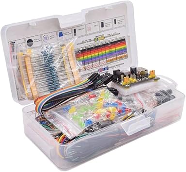 Electronics Component Starter Kit with 830 Tie Points Breadboard Cable Resistor Capacitor LED Potentiometer for Arduino R3 Complete Tools Improve Practical Innovation Ability