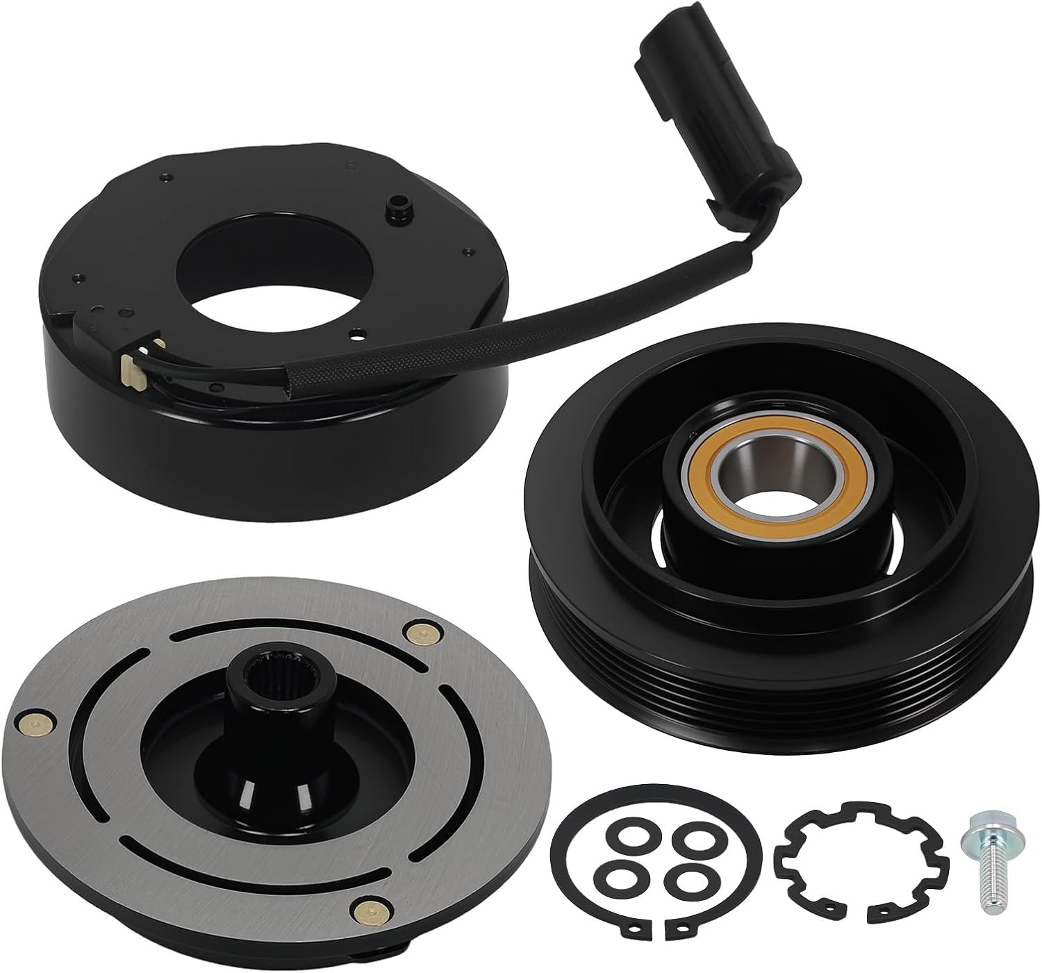 maXpeedingrods AC Compressor Clutch Kit for Chrysler Voyager 3.3L 2000, for Dodge Grand Caravan 3.3L/3.8L 2001-2007, for Chrysler Town & Country 3.3L/3.8L 2001-2007, 6 Groove, A/C Clutch