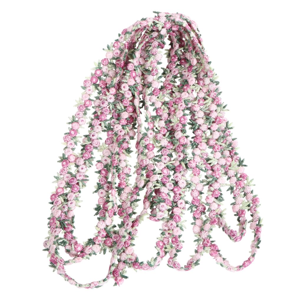 STOBOK 3piezas Cinta Decorativa De Encaje Rosa Para Bodas y Manualidades Apliques Rosa