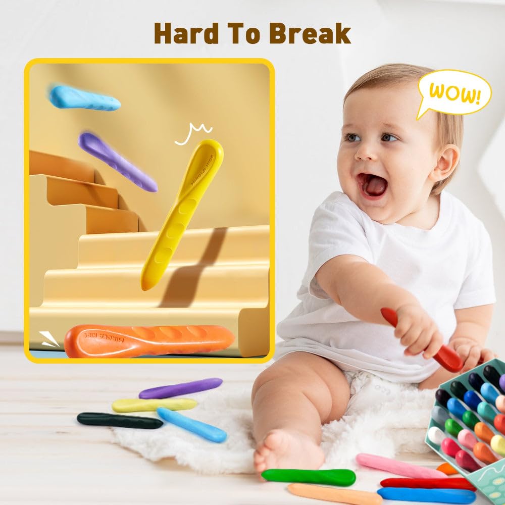 Jarmelo Mess Free EASY-GRIP BEESWAX CRAYONS-24 colors - Image 8 thumbnail