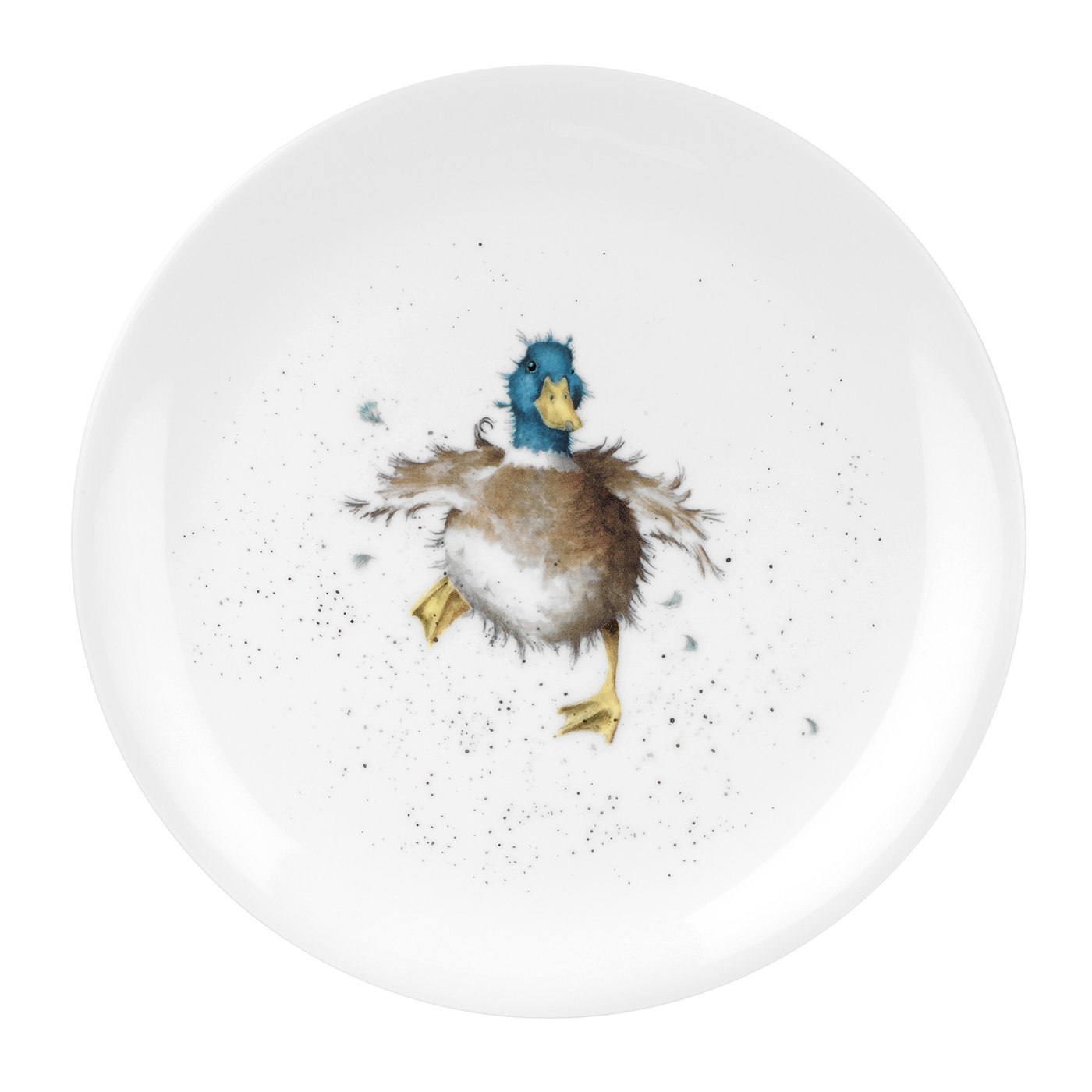 Home & Gifts Wrendale Coupe Plate-Waddle and a Quack (Duck), Bone China, Multi Coloured, 20.7 x 20.7 x 1 cm