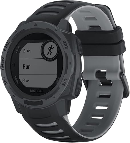 Miniatura 8 de kwmobile Correa compatible con Garmin Instinct 2 SolarInstinct 2 Correa - Correa de silicona de repuesto - NegroGris