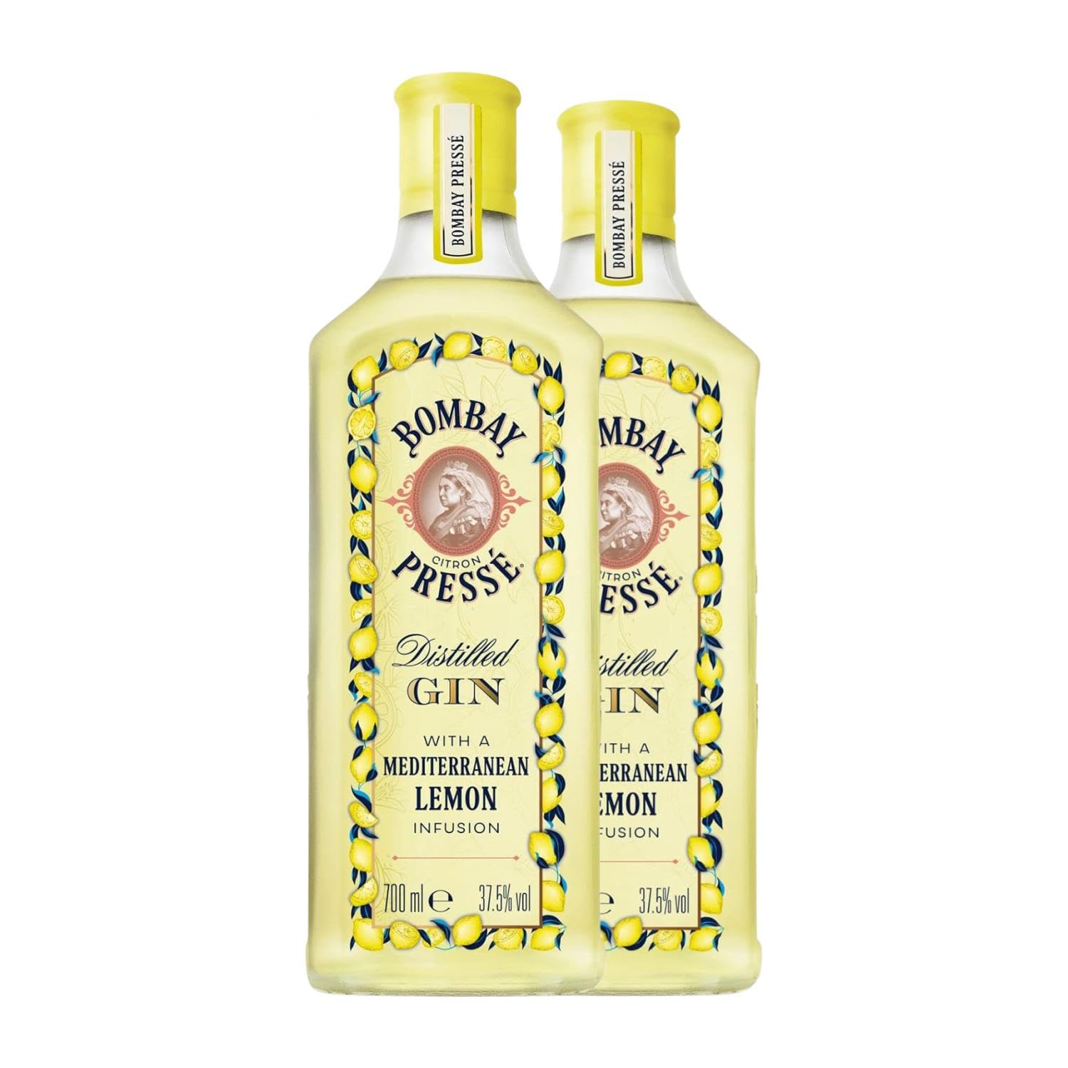 Gin Bombay Sapphire Citron Pressé 70 cl (Karton mit 2 Flaschen von 70 cl)
