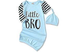 Exquisite Newborn Baby Boy Sleeper Gift Set: 'Little Bro'