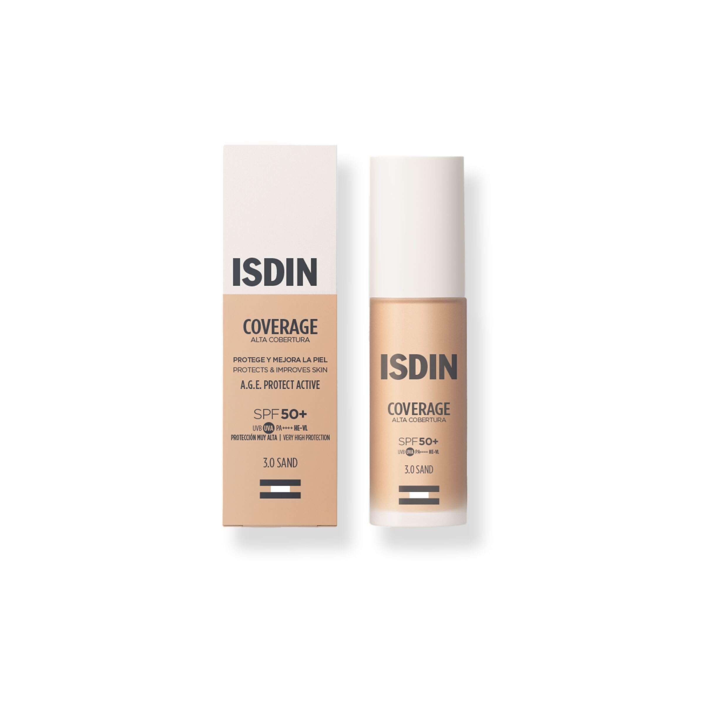 ISDIN Coverage SPF 50, Base de maquillaje con muy alta protección solar, acabado natural, acción antiedad, reduce arrugas y líneas de expresión - 30ml — view 12
