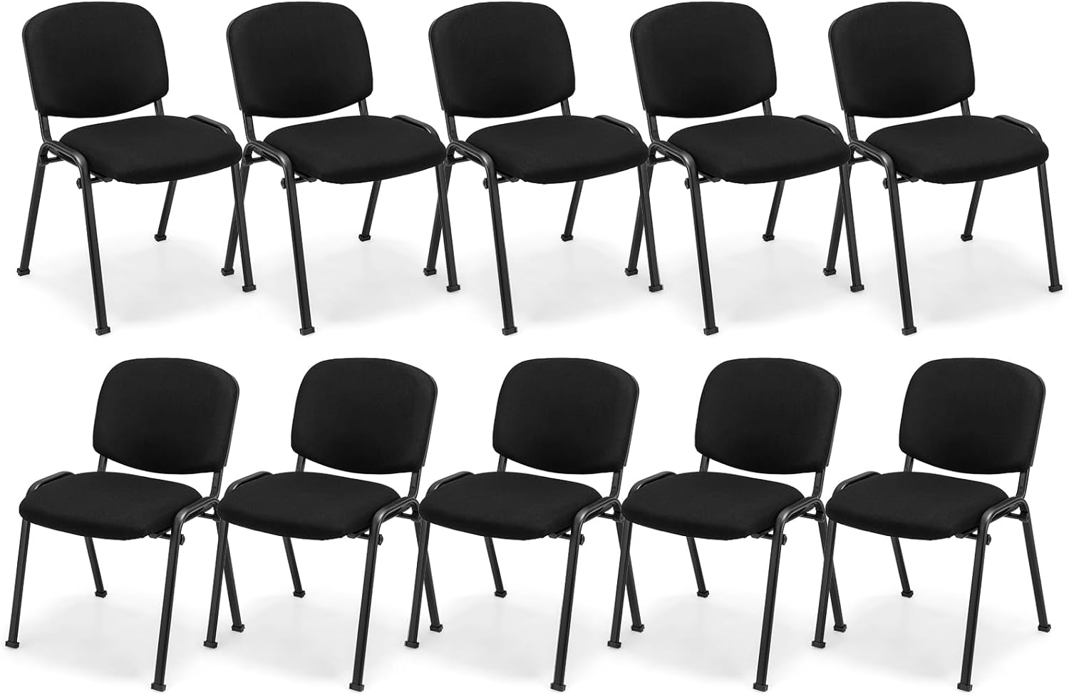 COSTWAY Guest Reception Chairs Set of 10, Stackable Conference Chairs