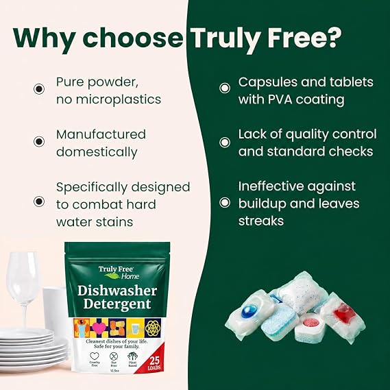 Truly Free Dishwasher Detergent Powder - 12.5oz - Pack of 3