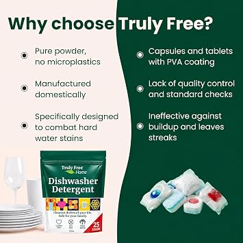 Truly Free Dishwasher Detergent Powder - 12.5oz - Pack of 3