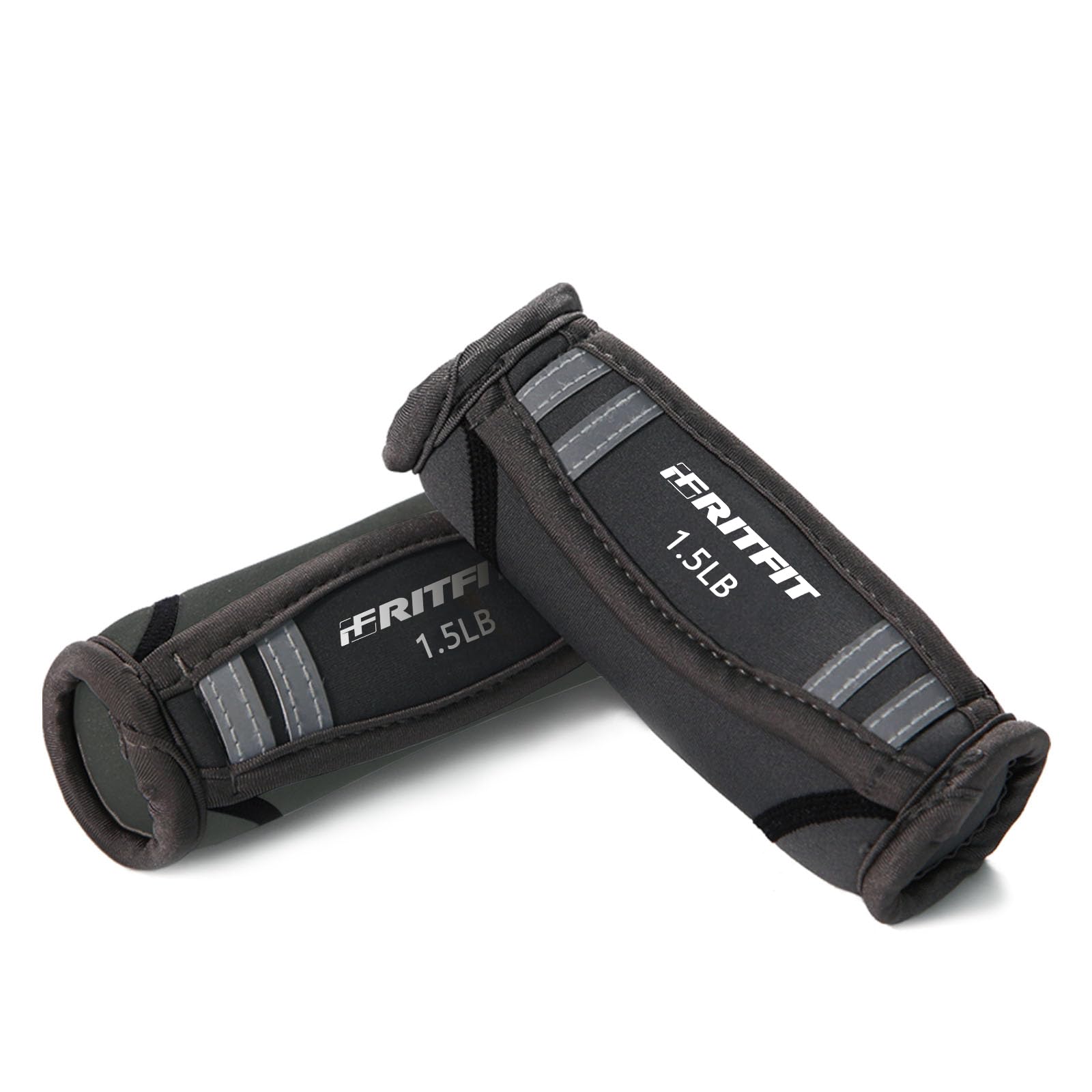 RitFit Soft Hand Weights Set - 0.5/0.75/1/1.5/2 LBS (1 Pair) Walking Dumbbell for Women & Men with Reflective Straps - Jogging, Running, Physical